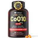CoQ10-200mg-softgels, 120 Servings Liposomal CoQ10 PQQ in izvleček črnega popra za maksimalno absorpcijo - Ultra Ubikinon koencim Q10 dodatek Močen antioksidant Podpira Hear-t & Energy Boost