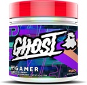 GHOST Gamer: Energy and Focus Support Formula - 40 Servings, Peach - Nootropics & Natural Caffeine za pozornost, Natančnost in odzivni čas - Vegan, Gluten-free
