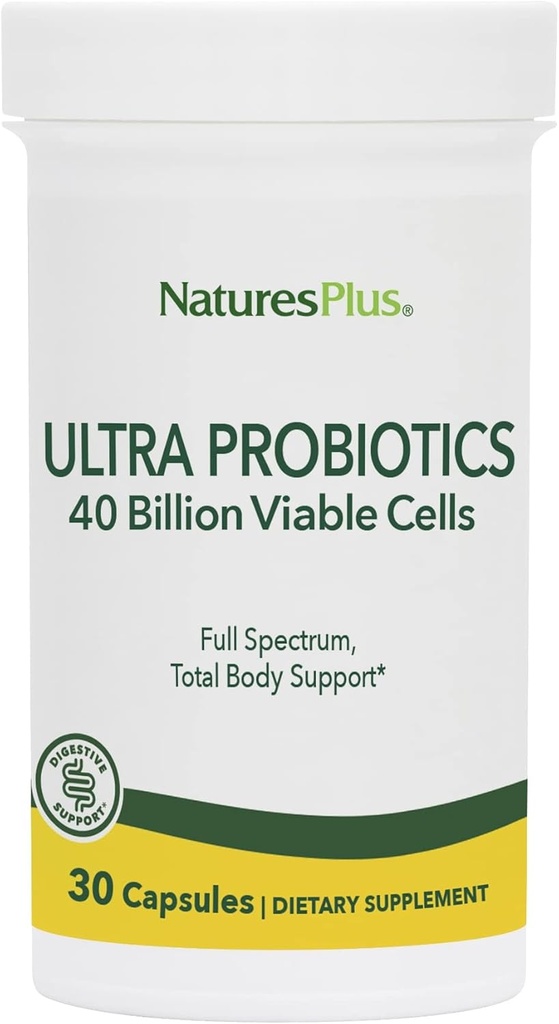 NaturesPlus Ultra probiotiki - 30 veganskih kapsul - Celokupna podpora telesu - Vključuje prebiotične Acai - 30 servingov
