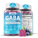 GABA Gumies 500 mg - Sugar-free Calm Gumies z L Theanine, 5-HTP, Vitamini D3, B12, Ashwagandha, Melatonin-free for Brain Calm, Mood, Zzz Better, GABA dodatek za odrasle, borovnice Flavor, Vegan