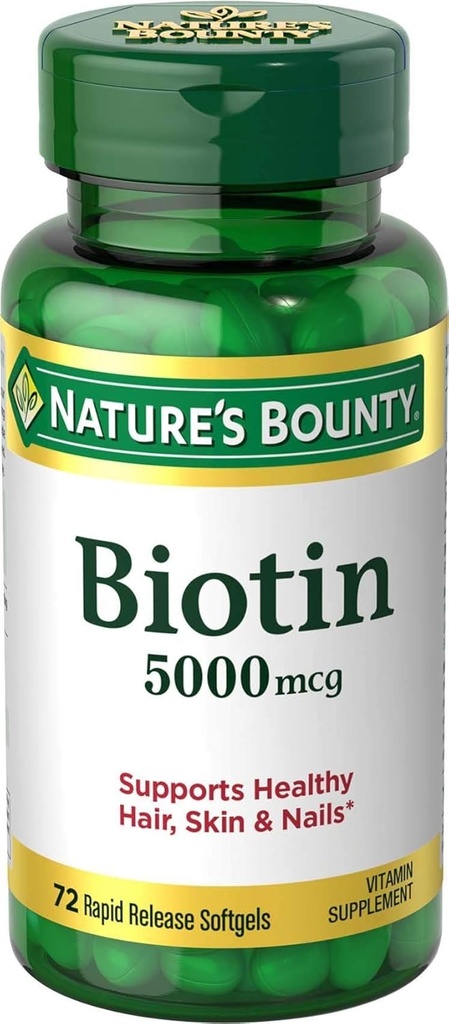 Biotin narave 5000 mcg tekoči softgels 72 ea (paka 5)