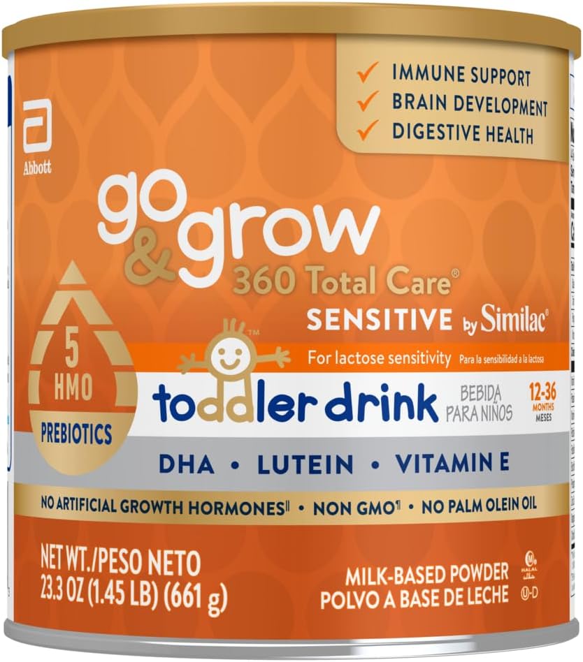 Go & Grow 360 Total Care Občutljivo Similac Toddler Nutritional Drink s 5 HMOs, Prašek, 23,3-oz Can