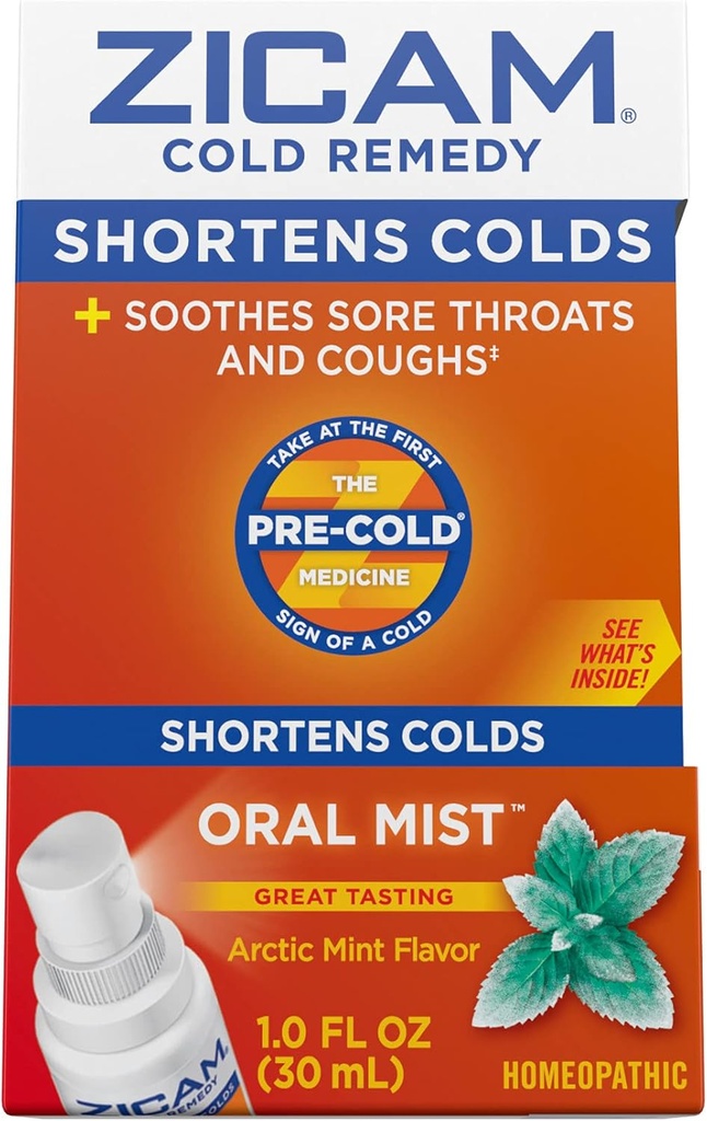 Zicam Cold Remedy Cinkove arktične mete oralna meglica, 1 Ounce