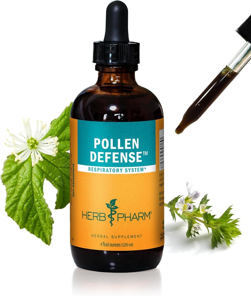 Herb Pharm Pollen Defense Liquid Herbal Formula za podporo dihalnega sistema - 4 Ounce