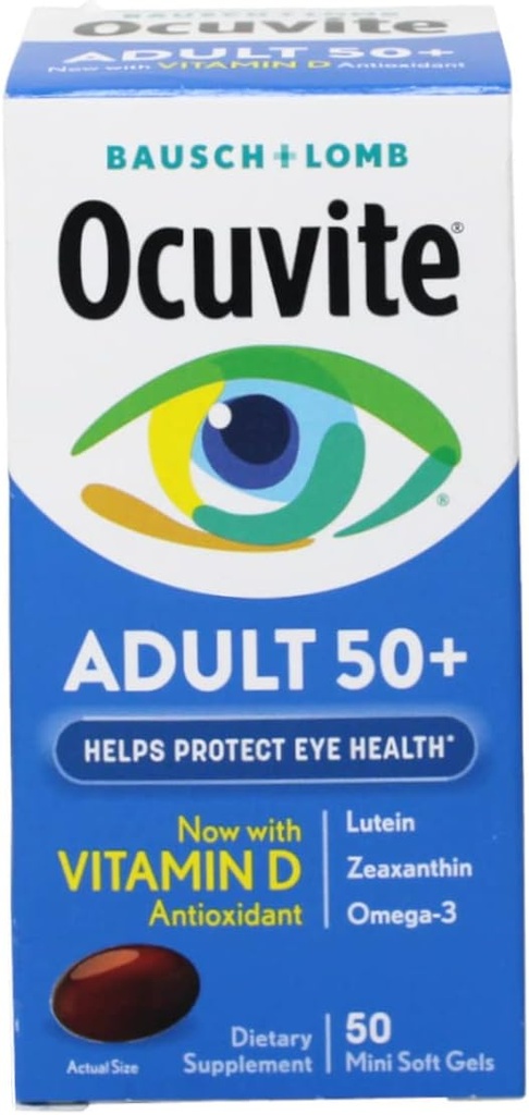 Ocuvite Adult 50+ Eye Vitamini in mineralne dodatke z Lutein, Zeaksantin in Omega-3, 50 Število (Pack od 10)