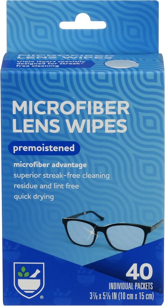 Microfiber objektivi za nego oči Rite Aid Obrišite, Predvlažite, Individualno zaviti paketi - 40 Štetje 