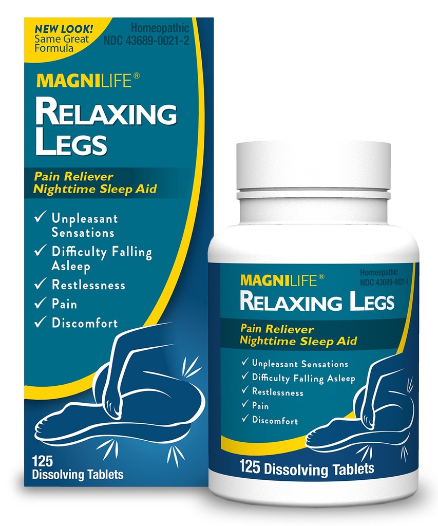 MagniLife Relaxing Noge, Nemirne noge, Naravni pomoč v spanju in bolečine Reliever, Pomirja jelke, nemir in nelagodje - 125 Hitre Dissolve tablete