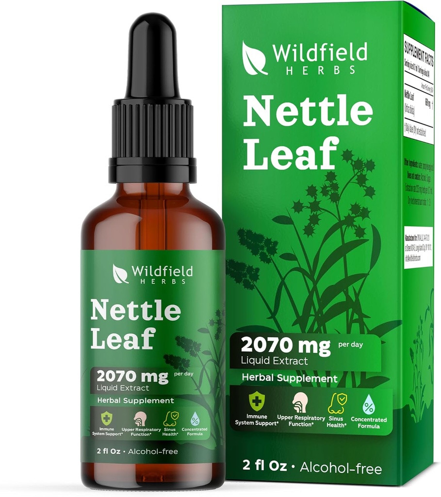 Sting Nettle Leaf Extract kapljice 2000mg (Urtica dioica L.) Zeliščni dodatek Absorbcije boljše kot kapsule, 1 mesec dobava, 84 Servisi, Tinktura brez alkohola - 2 Oz, pakiranje po 1