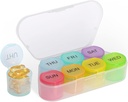 NatureTouch tedenske tablete Organizator, BPA brezplačno Medicina Organizator Rainbow 7 dan tablete Box, Dnevni prenosljiv tablete Container za tablete/vitamin/ribje olje/dodatki [zadnja različica]