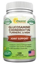 aSquared Nutrition Glucosamine Chondroitin Turmeric MSM Boswellia - 120 Kapsule - Skupni dodatek za podporo - Skupna podpora Relief tablete za zdravje - Naravni dodatek za hrbet, koleno in roke