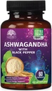 Ashwagandha dodatki 2100mg - ekstra moč Ashwagandha prašek & koren ekstrakt s črno papriko za Max Absorpcija, zeliščni antioksidant dopolnila za ženske & moške, Vegan, Non-GMO - 60 kapsul