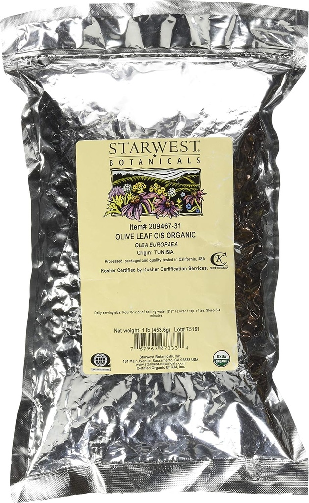 Starwest Botanicals Olive Leaf rez in Sifted, 1 funt