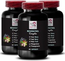 Berry Prednosti - RESVERATROL COMLEX - Dnevna podpora, Acai Berry Energija, Goji Berry Moč, Grozdna koža Boost, Hidracija Factor, Elderberry Jakost, Nutritional Support 3 Steklenice 180 Kapsule