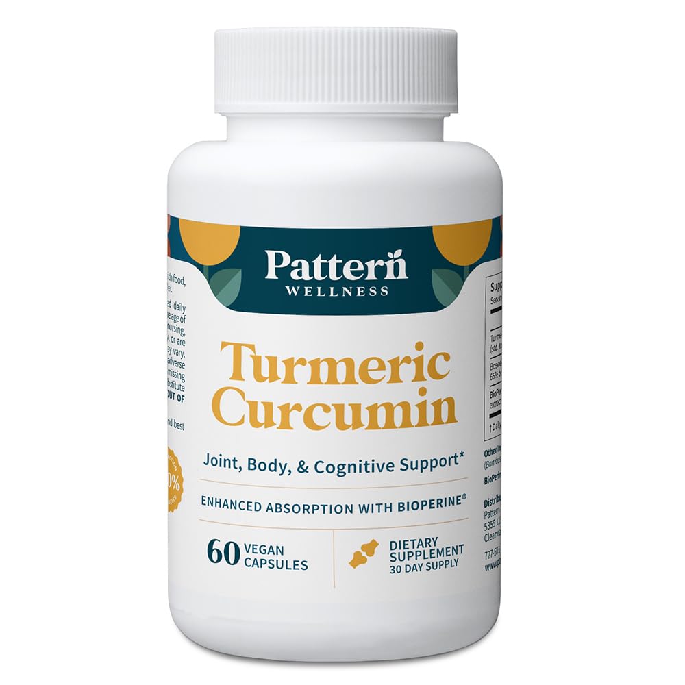 Vzorec Wellness Kurkumin – 1300mg – 95 % kurkuminoidi z BioPerine® črnim poprom – skupna, kognitivna in imunski podpora – Non-GMO, Gluten Free – 60 kapsul