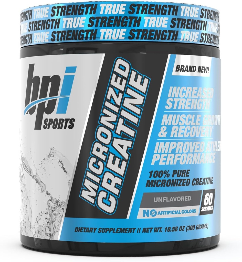 BPI Šport Mikroniziran Kreatin - povečanje moči - zmanjšanje utrujenosti - Lean Muscle Building - 100% Pure Creatin - boljša absorpcija - Podpira rast mišic - nearomatizirana - 60 Serving - 10.58 Ounce
