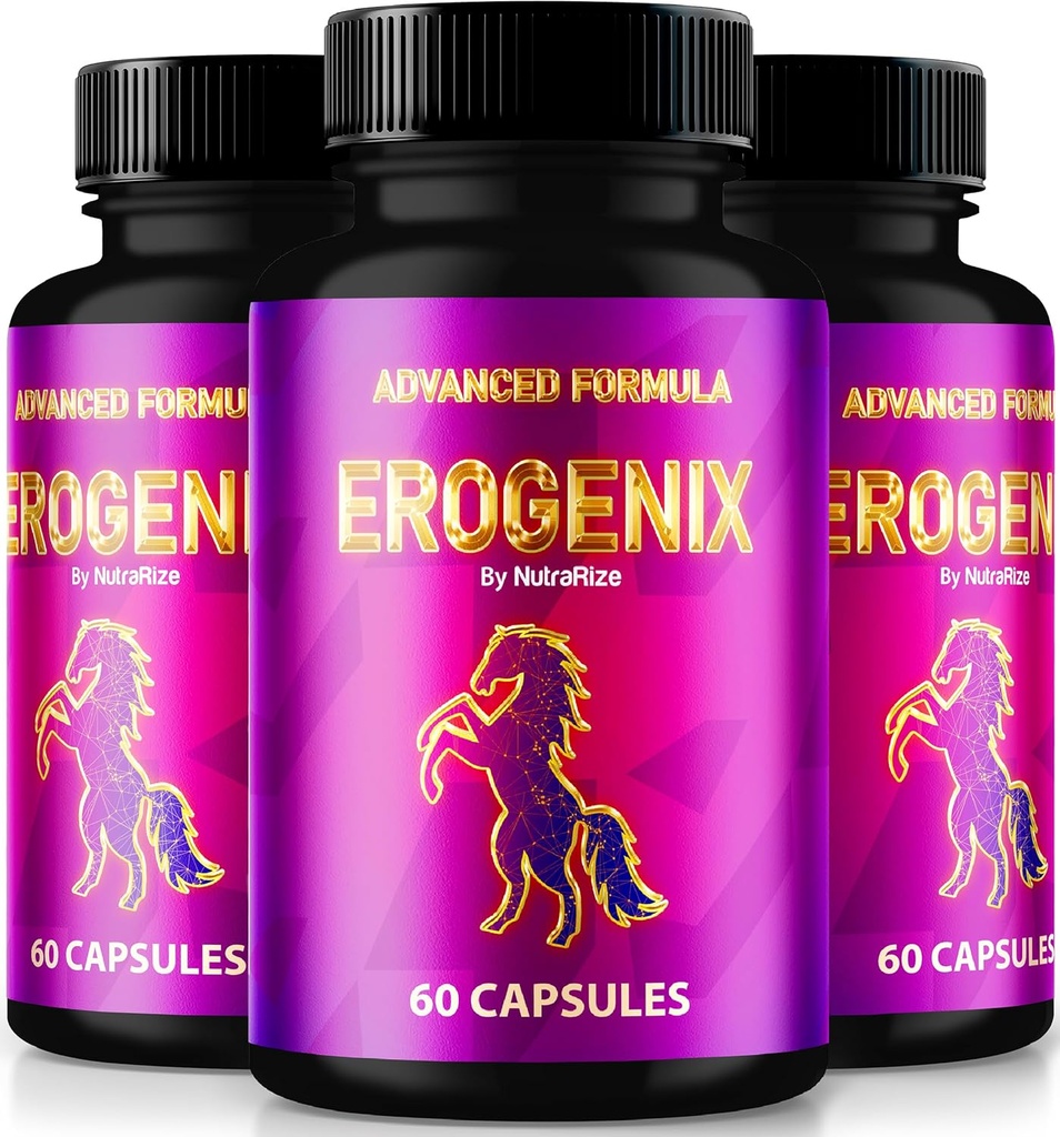 (3 pakiranja) Erogenix kapsule, Odklenite svojo največjo zmogljivost, vse naravne dodatke za podporo dolgotrajne energije in splošno zdravje, Uradni Ero Genix Mnenja (180 kapsul)