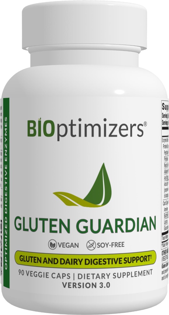 Gluten Guardian 3.0 - Enzyme dodatek z DPP-IV za podporo Gluten Prebava – Lahko pomaga preprečiti napihnjenost, plin in prebavne motnje, 90 kapsul