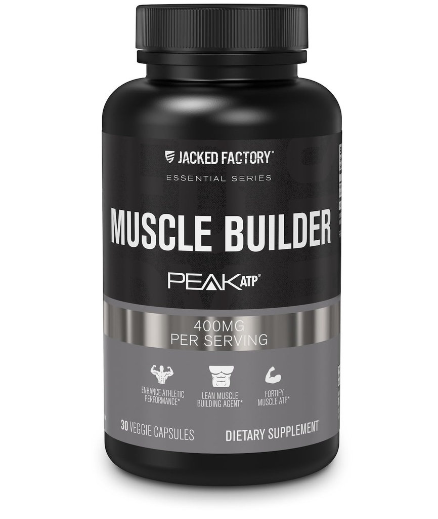 Jacked Factory Essentials Muscle Builder - ATP Muscle Builder za moške z vrhom ATP za podporo mišice, povečanje atletske zmogljivosti, & povečanje moči - 30 kapsul