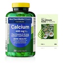 Spring Valley Calcium Plus Vitamin D Tablete Prehranska dopolnila, zdravje kosti, VIT D 20 μg, 600 mg, 250 mg + Exclusive VitaMax Vitamin Guide (2 izdelka)