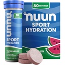 Nuun Sport Elektrolitske tablete z magnezijem, kalcijom, kalijem, kloridom in natrijem, brez glutena in veganom, lubenico, 8 pakiranj (80 skupaj)