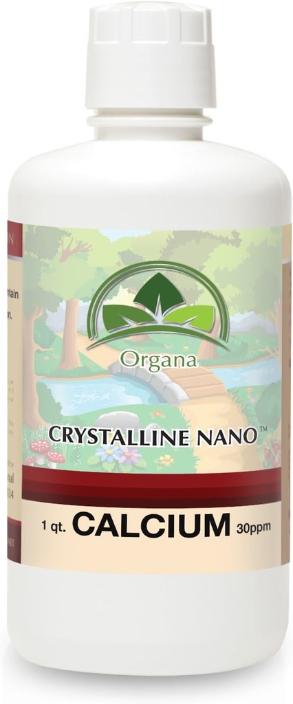 Organa Pure Crystalline Tekoči kalcij dodatek - 30 PPM - Koloidni minerali - Kalcij dodatek za ženske in moške - Tekoči kalcijev citrat Alternative - 99,99% Čisti kalcij