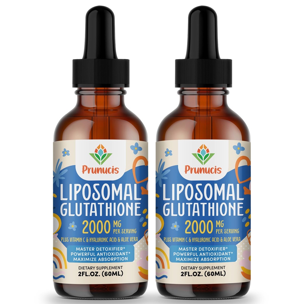 2000MG Liposomski glutation Tekoči, 98% Absorpcija, Aktivna oblika L-glutatione Dodatek, Vegan prijazen, Močen antioksidant kompleks za imunski sistem, Staranje obramba, Detox, 4 FL.OZ