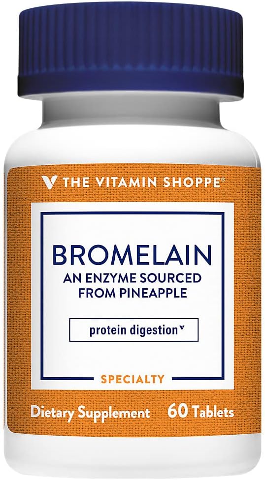 The Vitamin Shoppe Bromelain 500MG & 2.000 GDU, podpira prebavo in absorpcijo beljakovin, encima, pridobljenega iz ananas (60 kapsul)