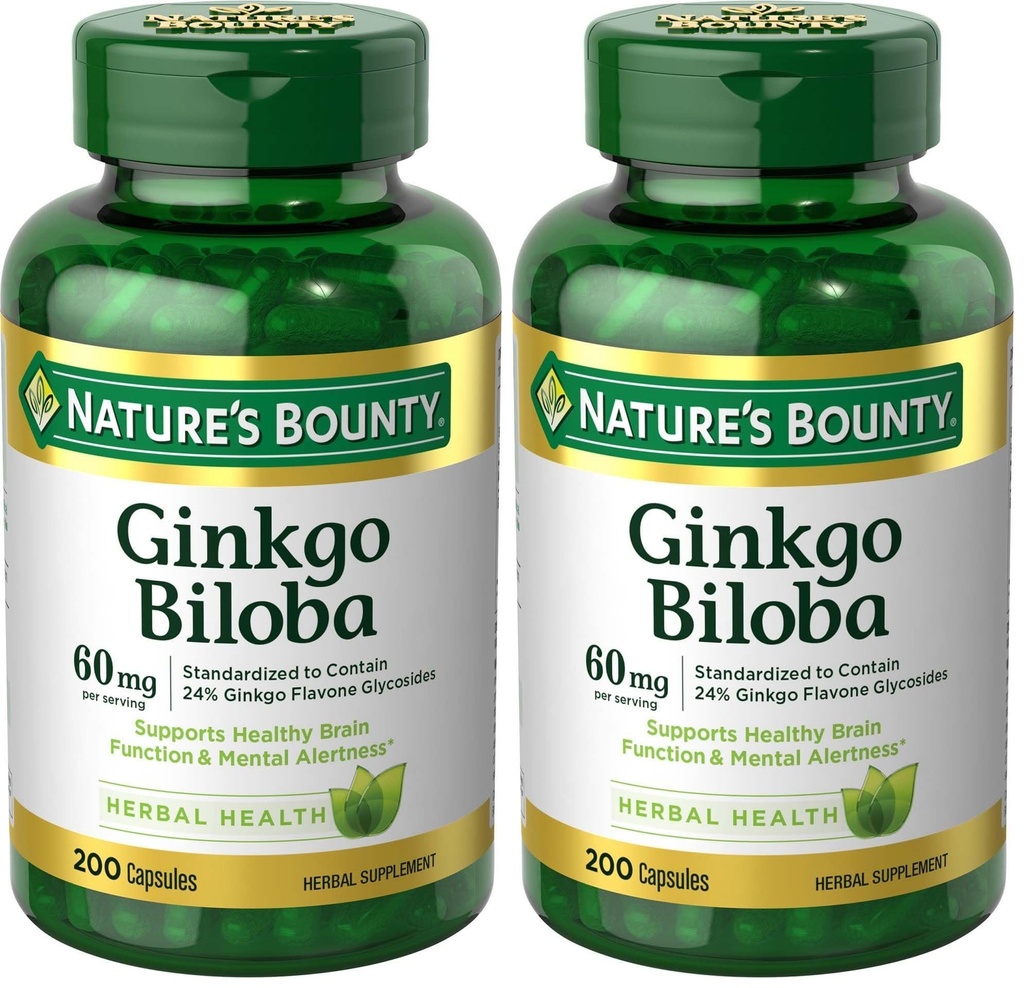 Bounty Ginkgo Biloba 60 Mg, 200 kapsul (17243) (paket z 2)