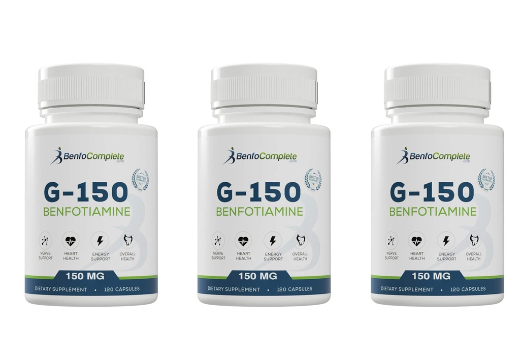 Benfotiamin 150Mg 120 želatinske kapsule na plastenko - pakiranje po 3 steklenice