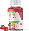Viteey Vitamin B12 za otroke Gummies, 1000mcg - Presnova, Natural Energy Support - Vegan, Želatina brezplačno, Gluten brezplačno, GSO brezplačno - Okusno Žvečljiva B12 Malina Okusno Gummy