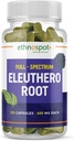 Popoln spekter Eleuthero Root Kapsules - Sibirski ginseng - krepi telesno stanje in duševno budnost - podpira imunski sistem - Izboljšan profil Eleutheroside - Vse naravne - 125 Veganske kapsule