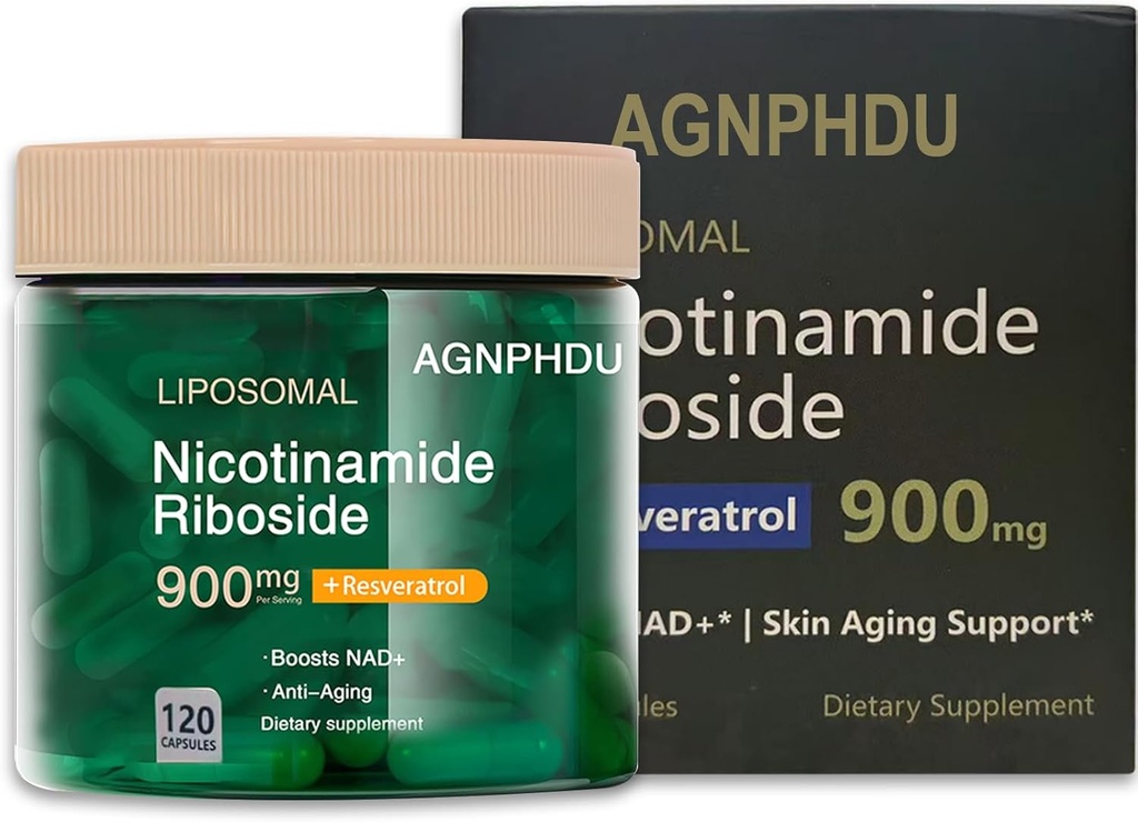 AGNPHDU- liposomski nikotinamid ribozid 120 kapsule,resveratrol, Quercetin - NAD dodatek za anti-Aging, energija, fokus 900mg prehranska dopolnila