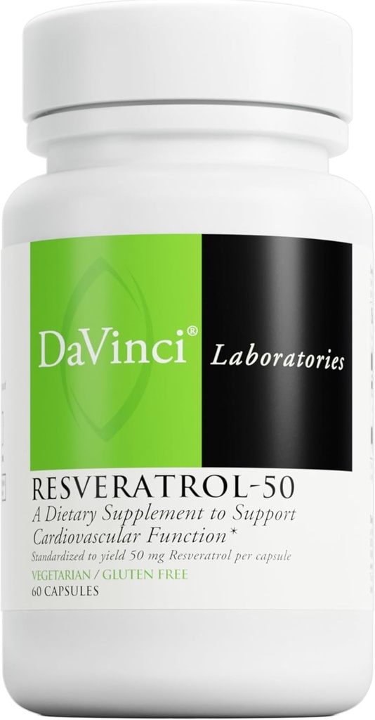 DAVENCI Labs Resveratrol-50 - pomaga pri podpiranju imunskega sistema, zdravja kosti in zdravja srca z Resveratrol* - Gluten-free & Vegetarijan - 60 kapsul