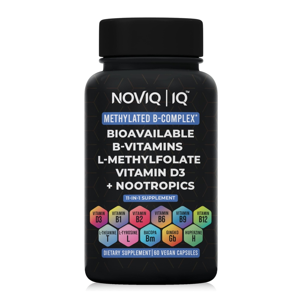 11-v-1 metiliran B-kompleks dodatek: 680mcg L-metilfolat(5-MTHF) tiamin(B1) riboflavin(B2) piridoksal(B6) metilkobalamin(B12) - VegD3® + nootropiki - 1,100mg+ Služim - 60 števcev