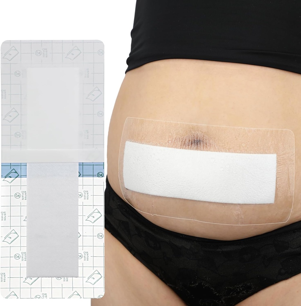 14 Pcs Vodoodporna C sekcija Tuš Rana Protector 4"x12" Tummy Tuck Scar rez Trebušne Bandage Histerektomija okrevanje mora imeti post kirurgija obleko pokrov