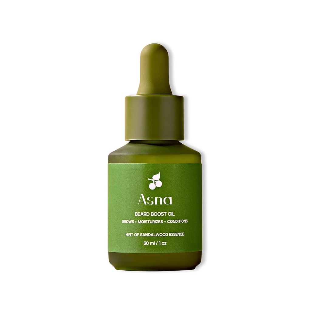Asna Beard Boost Oil - Cold-Presed, Vse vrste las, Stimulati rast, Hranjenje & Vlaženje, Ayurvedic z vitaminom C & Antioksidanti za mehkejše, Fuller Beard