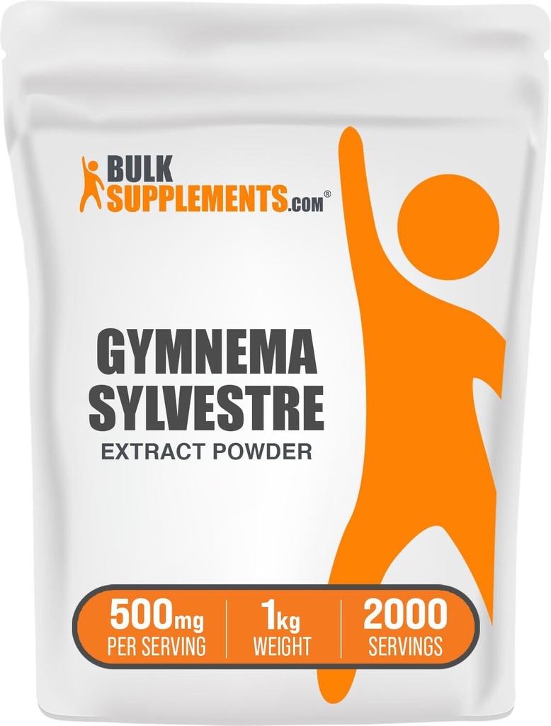 BulkSupplements.com Gymnema Extract Powder - iz Gymnema Leaf, Gymnema Sylvestre Extract - Gymnema Powder, Zeliščni, Gluten Prost - 500mg na serviranje, 1kg (2,2 lbs) (Pack of 1)