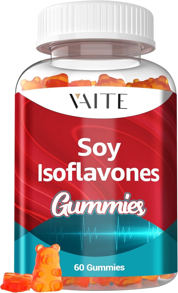 Soy Isoflavones dopolnilo za ženske – Non-GMO Phytoestrogens za menopause Relief, vroče Flashes, Hormonal Balance, Genistein, Soy z Isoflavones, Bone Health Support – 60 Vegan žvečljivi gumiji