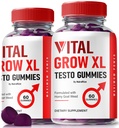 (2 paket) Vital Grow XL, Uradni Vital Grow XL Testo Gummies za moške, Boost Stamina in samozavest Gummy za moške, Vital GrowXL moški podpora Gomitas (120 Gummies)