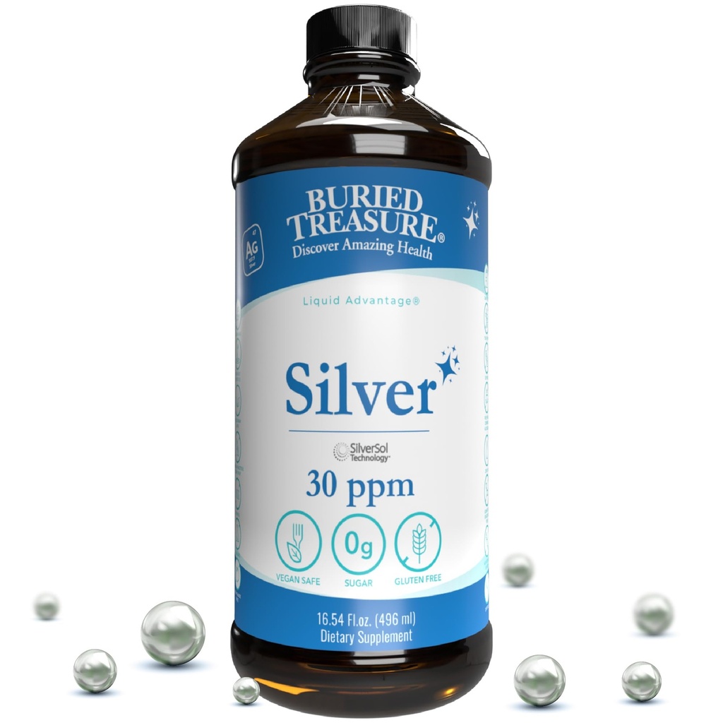 Pokopan zaklad Prečiščen srebro tekočine 30 PPM - 16 oz. 96 Servisi, Neakumulativna Nano Silver rešitev, Spray & Dietar Imune dodatek