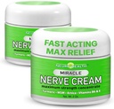 Miracle Nerve Cream - Največja moč - Kurkuma in Arnica Mešanica za nevropatijo Nelagodje Relief - Pomirjujoča noga in ročno Formula z MSM, B6, E - Made in USA - 2 Pack
