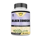 Črni Cohosh Made with Organic Black Cohosh Root 1300MG per Serving, Balance Hormones, Natural Menopause & Menstrual Support, Ženske zdravje podpora, 90 Veganske kapsule, 45 Serving