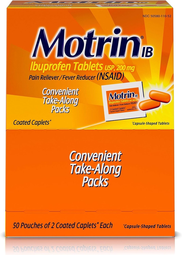 Motrin IB 48152 Ibuprofen tablete, 2 števca (pak 50)