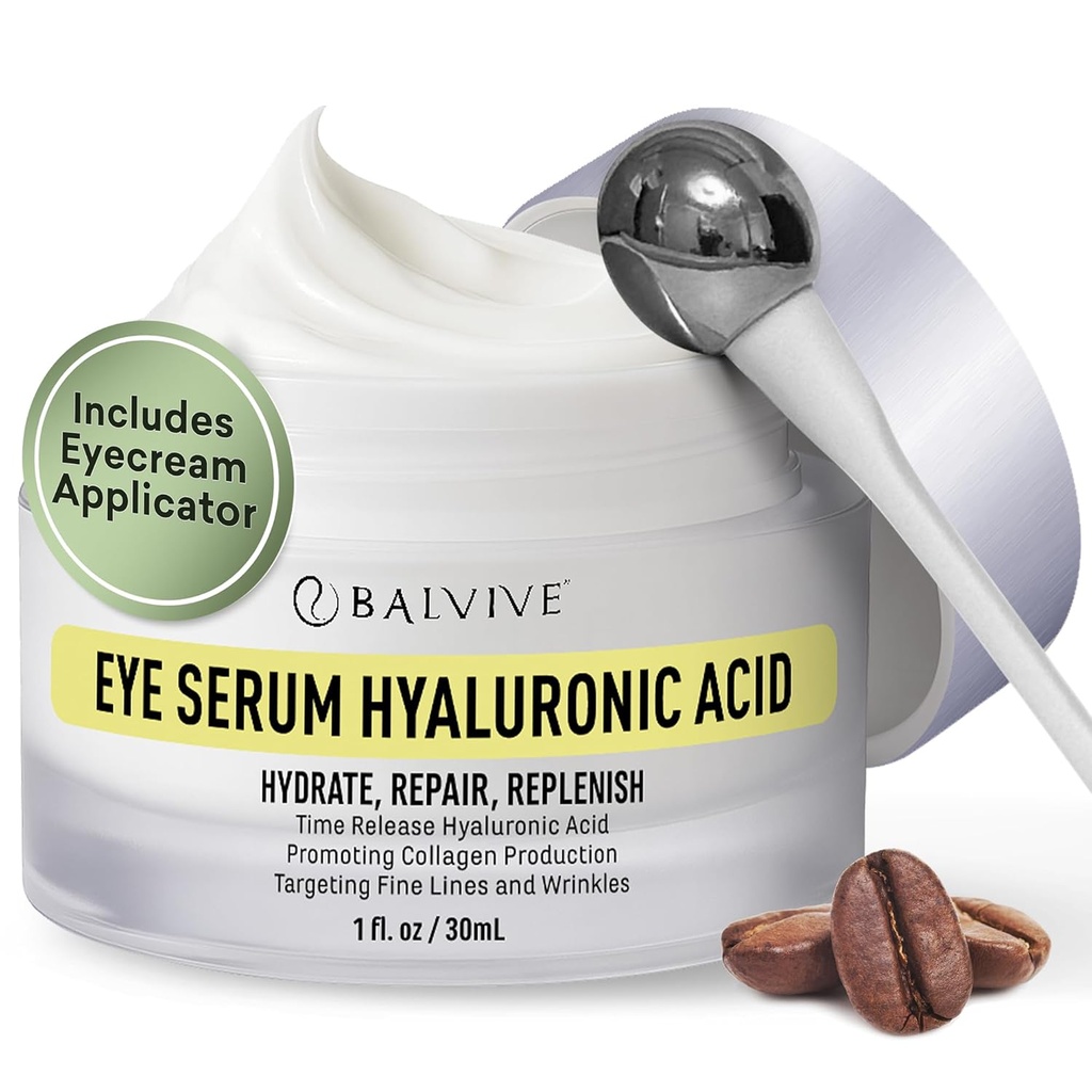 Kofein pod očesno kremo za temne kroge, Puffiness, gube, vrečke pod očmi in fine linije z retinol in več peptidov - posvetlitev, Hidriranje in oživljanje za ženske in moške, 30ml