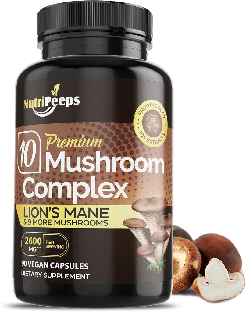 Ekološka goba - Top 10 Gobe Mešanica s Cordyceps, Reishi, Maitake, Shiitake, Lions Mane & More 