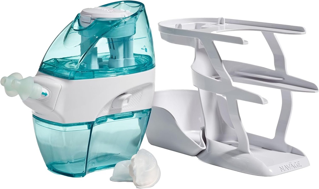 Navage Essentials Bundle - Nasal namakanje sistem - Saline Nasal Rinse Kit z 1 Navage Nose Čistilec, 30 Solne komore in 1 Protitop Caddy