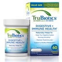 TruBiotics Probiotiki za prebavno in imuno zdravje, podpira regularnost in pomaga omiliti nelagodje v trebuhu, plin in napihnjenost, 2 klinično raziskane probiotične seve, Plus prebiotiki, 60 kapsul