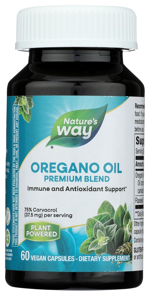 Naravna pot Oregano Oil, Imunski in antioksidant podporo dodatek,* 75-85% Carvacrol na serviranje, Gluten brezplačno, 60 Veganske kapsule