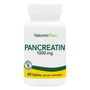 Natures Plus Pancreatin - 1000 mg, 60 tablet - Naravna prebavna encimska dopolnila za gastrointestinalno podporo - vsebuje amilazo, proteazo in lipazo - Gluten- free - 60 postrežb