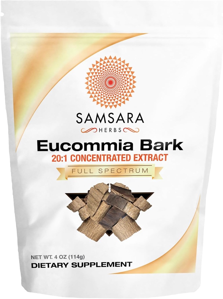 Samsara Herbs Eucommia Extract Prašek - 20:1 Koncentriran ekstrakt (4oz/114g)